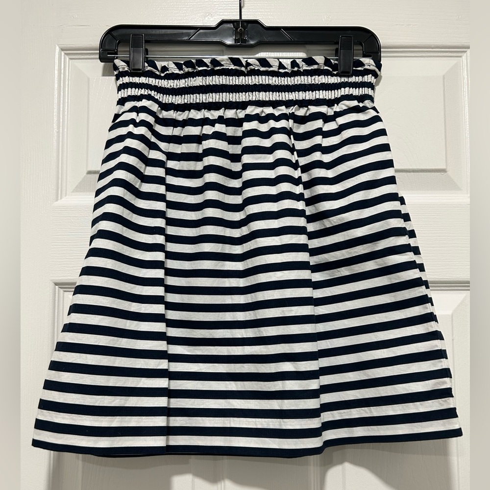 J.Crew Navy and White Striped Skirt